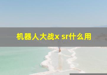 机器人大战x sr什么用